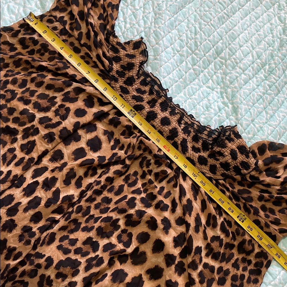 Off The Shoulder,Leopard Print Ruffled Sleeve Blo… - image 4